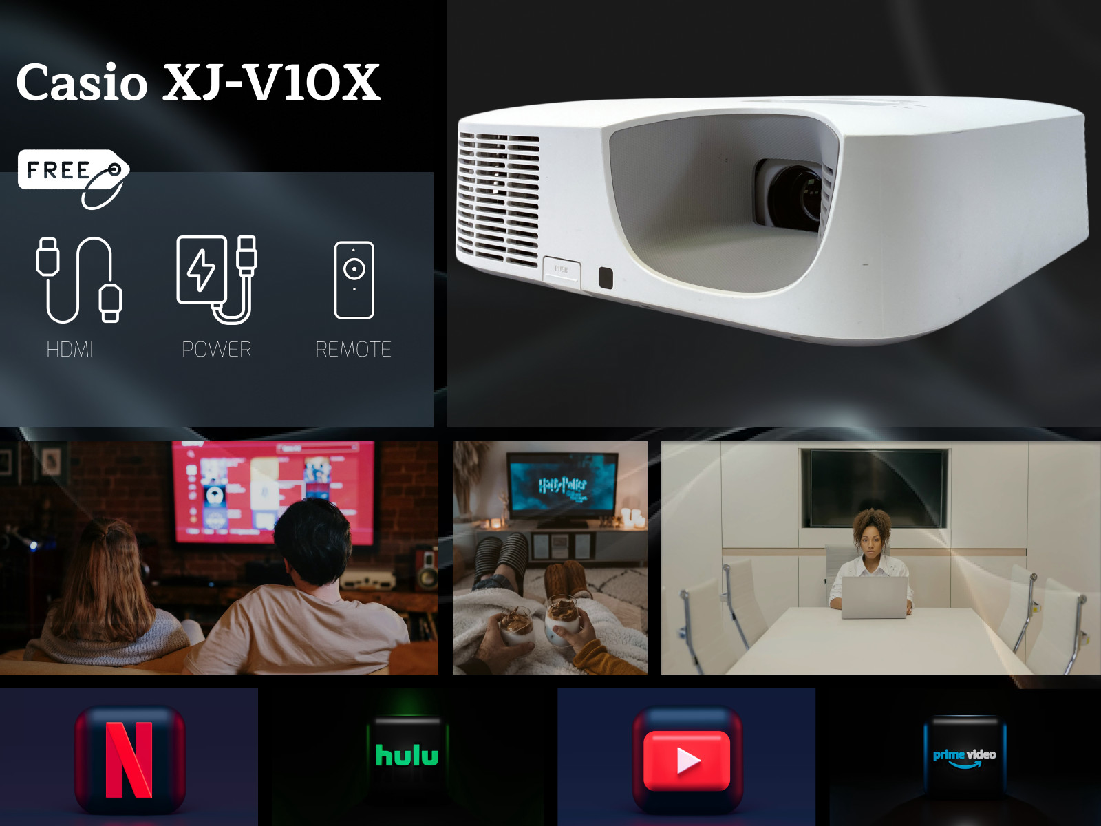 DLP Projector Laser/LED Hybrid 3300 Lumens 2160p - Perfect for Gaming & Movies