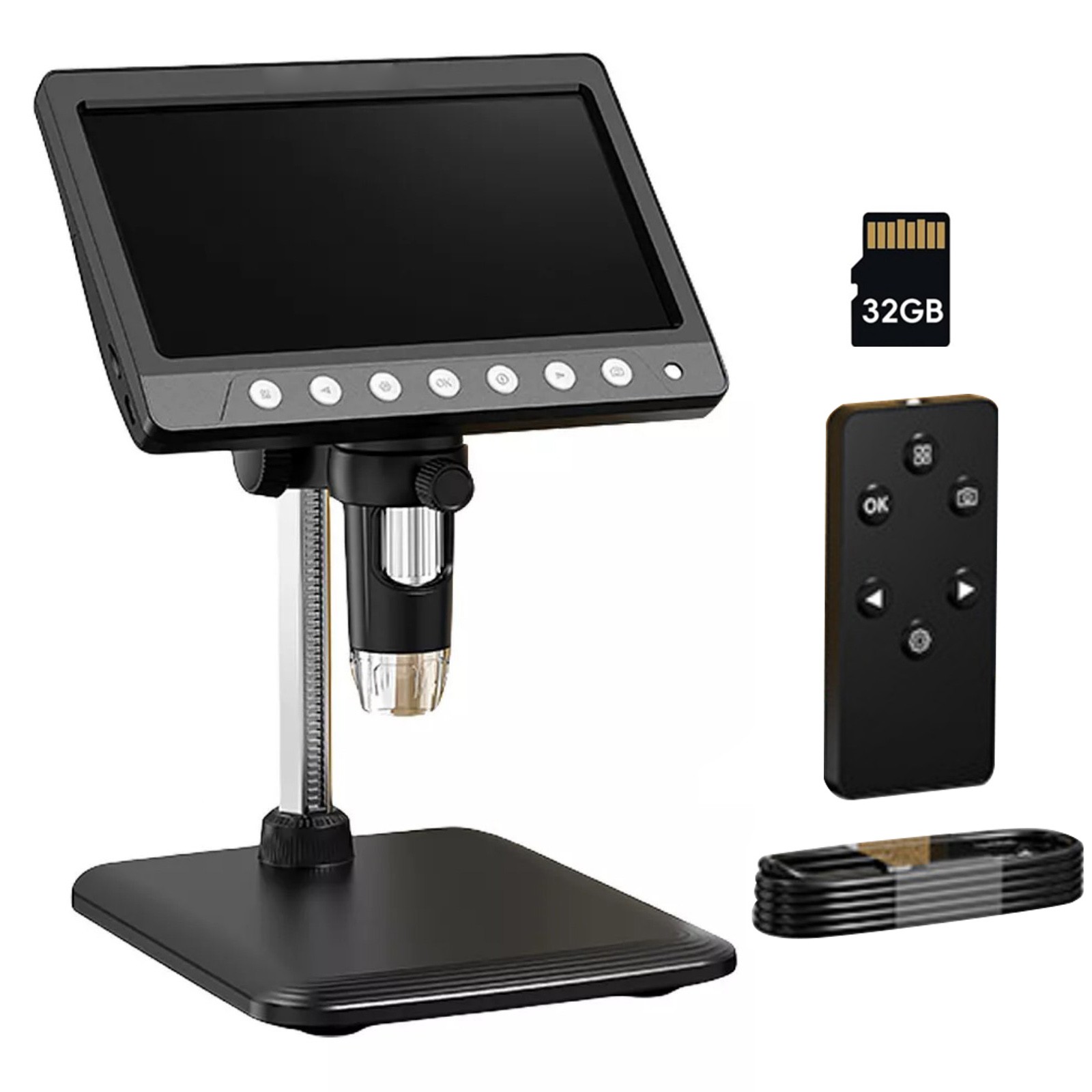 Durable 1200X 1080P Video Focusing Digital Microscope With 7 "IPS Screen