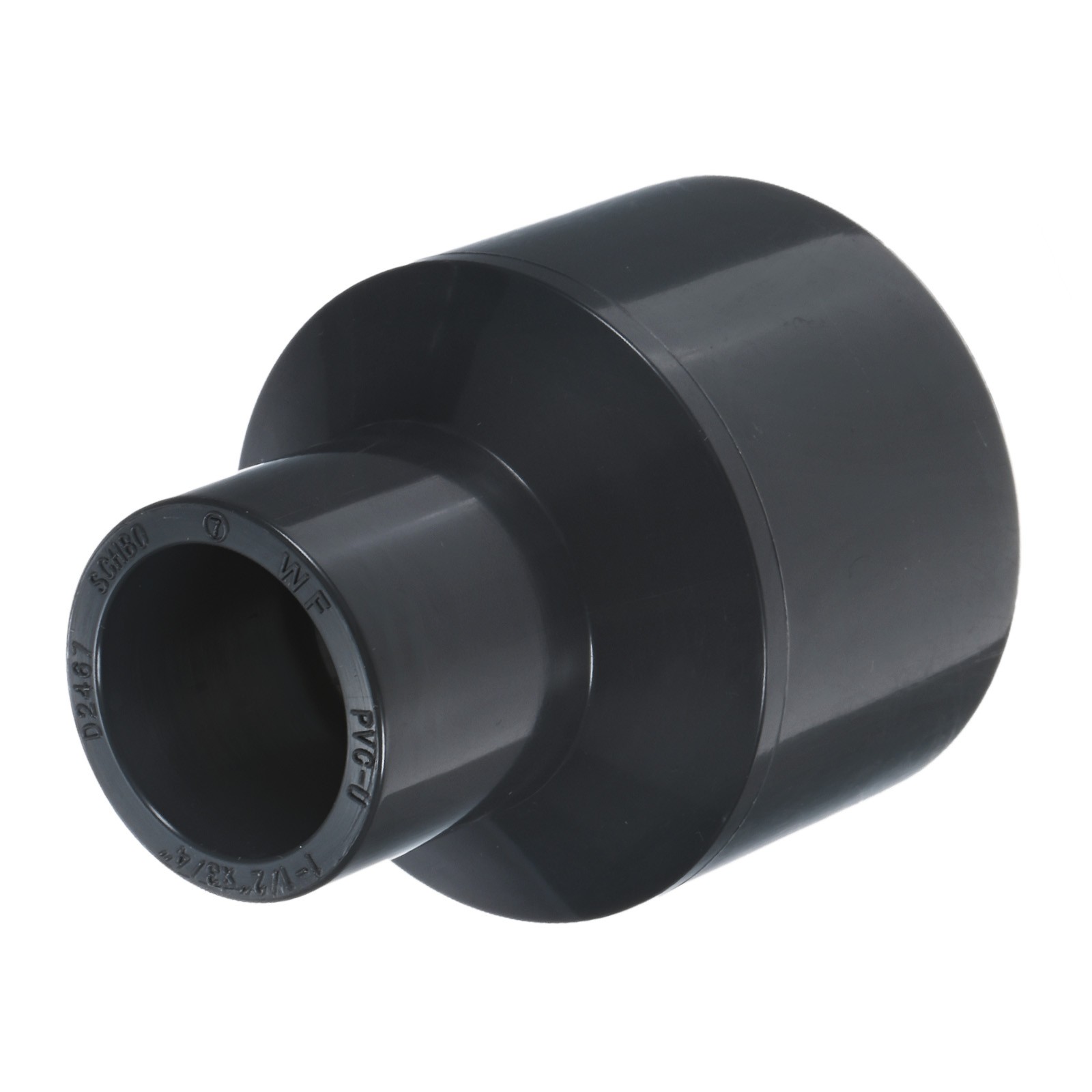 1-Pack UPVC Reducer Pipe Fitting, 1-1/2"*3/4" Reducing Coupling Connector, Grey