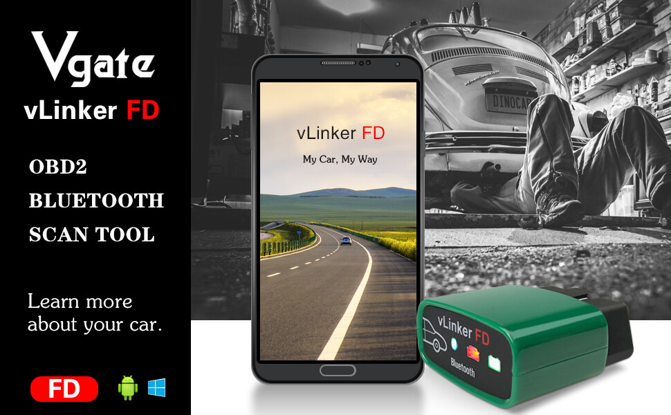 Vgate OBD2 Bluetooth Scanner vLinker FD Diagnostic FOR-Scan Adapter for Android