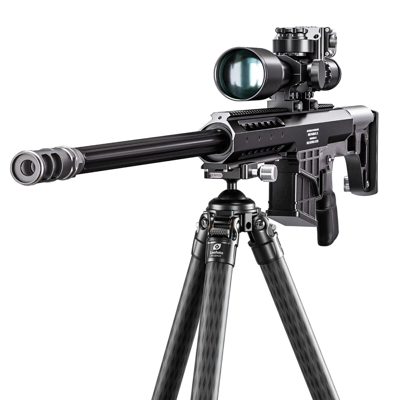 Leofoto SK-324CLX Tripod Integrated Knob-Control Ballhead Arca & Picatinny Clamp