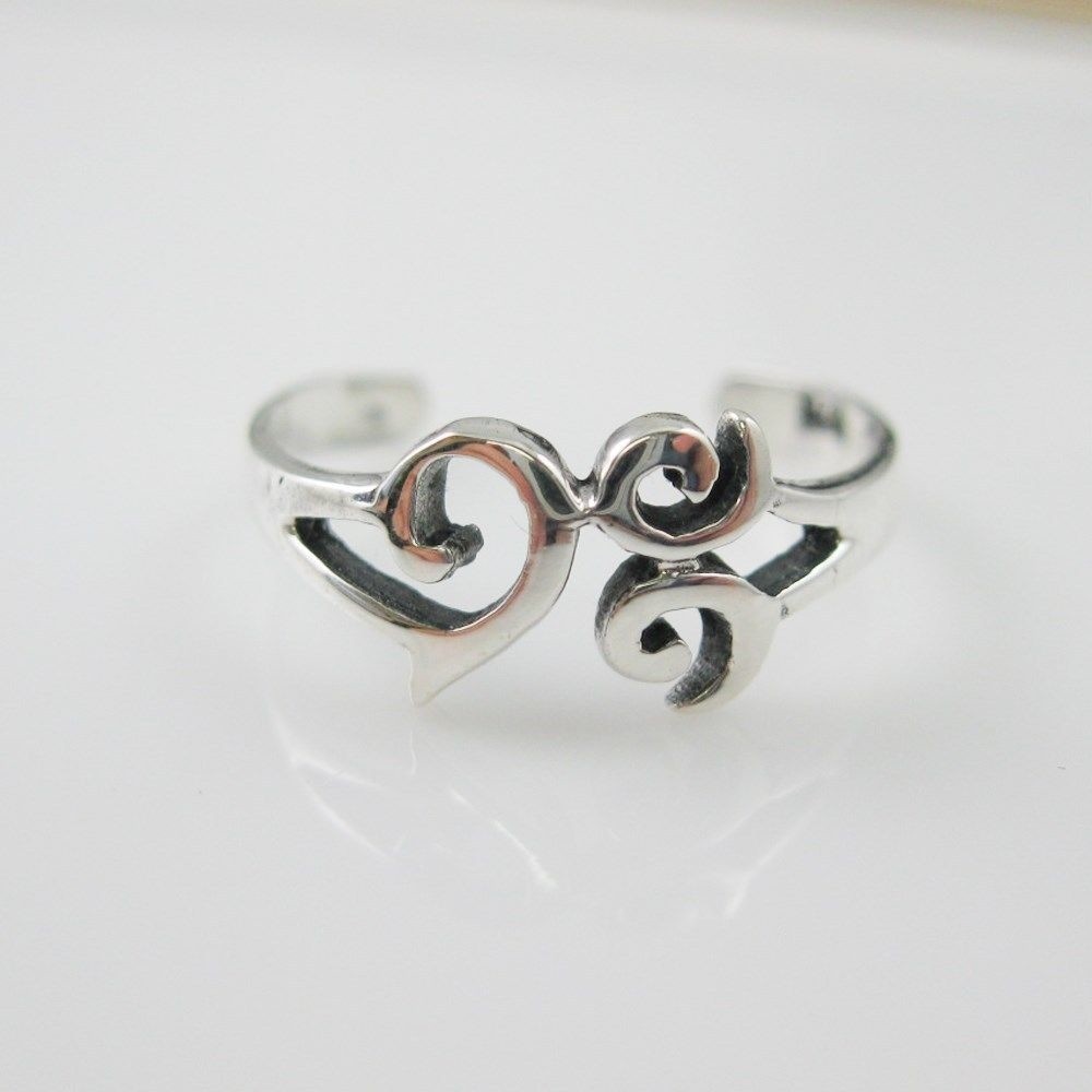 925 Sterling Silver Toe Ring - Whimsical Toe Ring - Adjustable Toe Ring