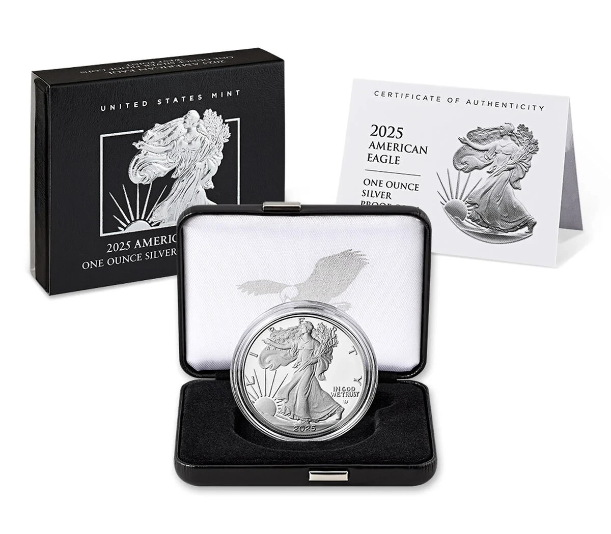 2025-W $1 Proof American 1oz Fine Silver Eagle Coin OGP & COA