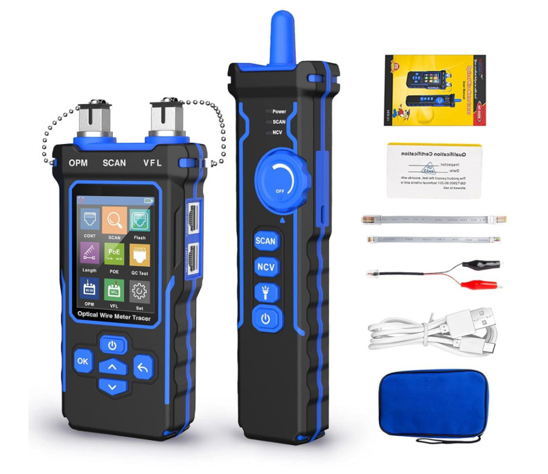 Tester Ethernet con rastreador de cables y prueba de longitud 200 m