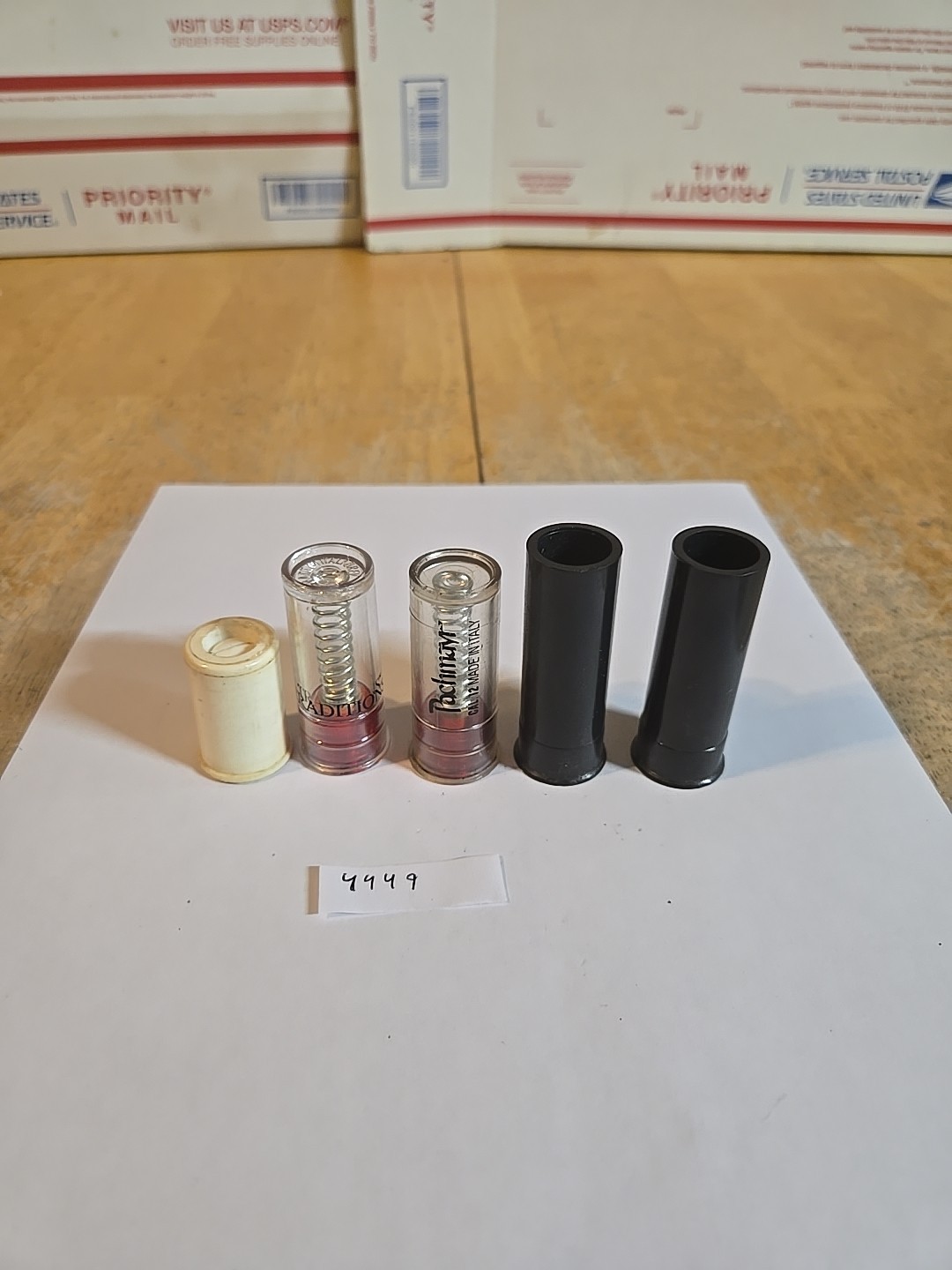 (5) 12 Gauge, 12ga Snap Caps 1 Pachmayr, 1 Traditions, 1 Parker Hale, 2 Unmarked