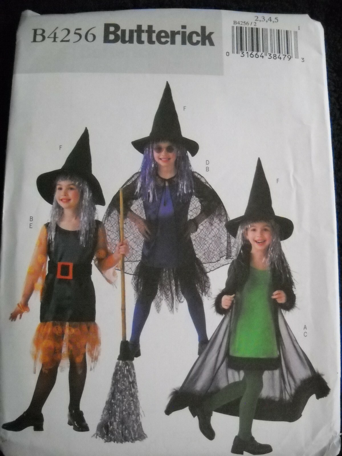 Witch Costumes Girls size 2-5 Butterick 4256 Sewing Pattern *