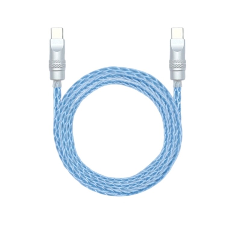 Type C to Type C Braided Cable Eight Cored Monocrystalline Copper LIne Fast