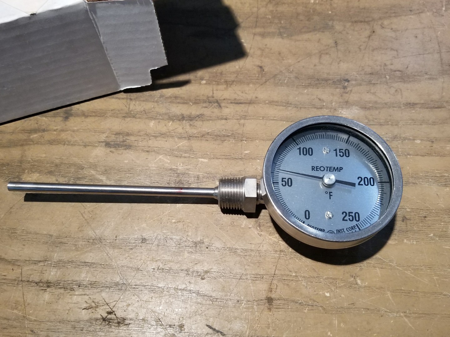 Reotemp XR 3" Bottom Bimetal Thermometer 6" Stem 1/2" NPT 0 to 250F (F4)