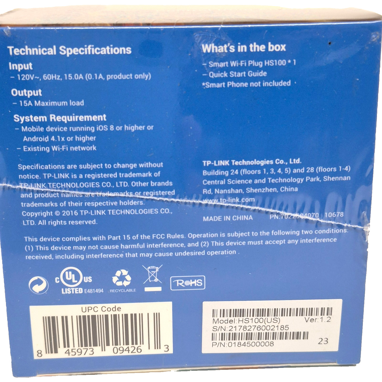 TP-LINK HS100 Smart Wi-Fi Plug for Amazon Alexa & Google New Sealed