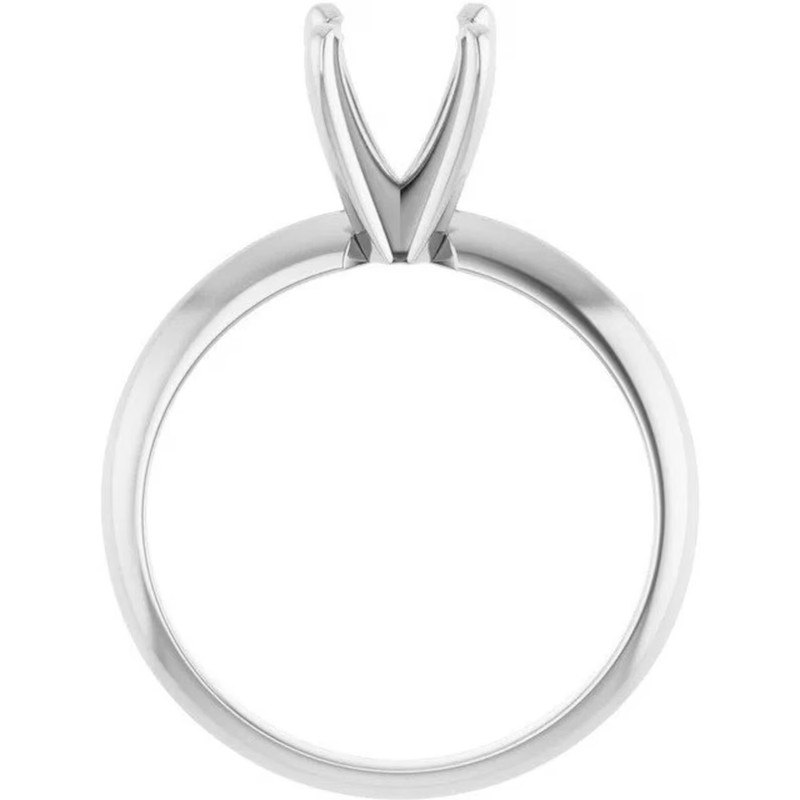 925 Sterling Silver 6mm Round Semi Mount Ring Solitaire 4 Prong Setting Ring
