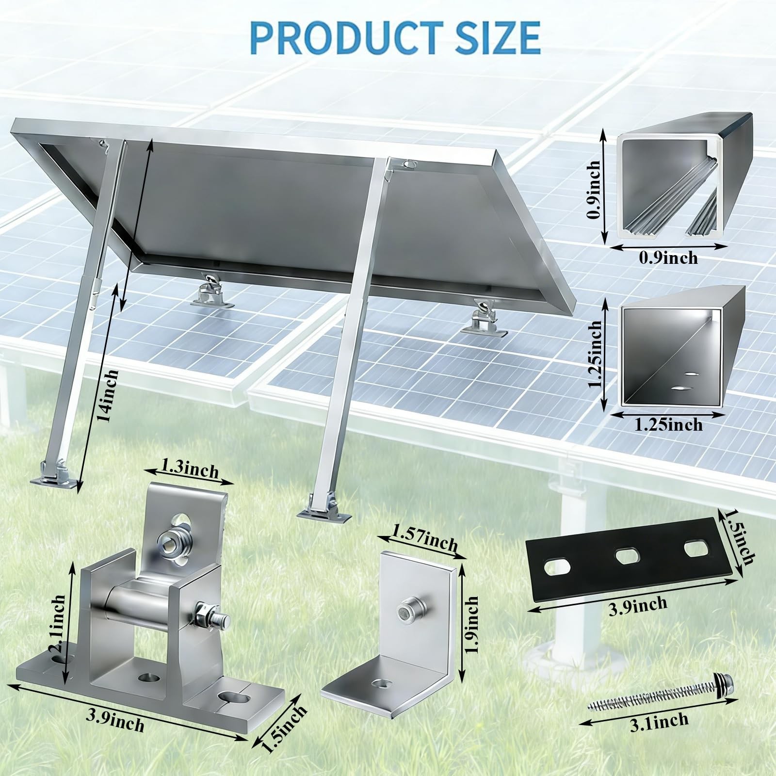 Adjustable Solar Panel Tilt Mount Brackets Aluminum Alloy Solar Panel Mountin...