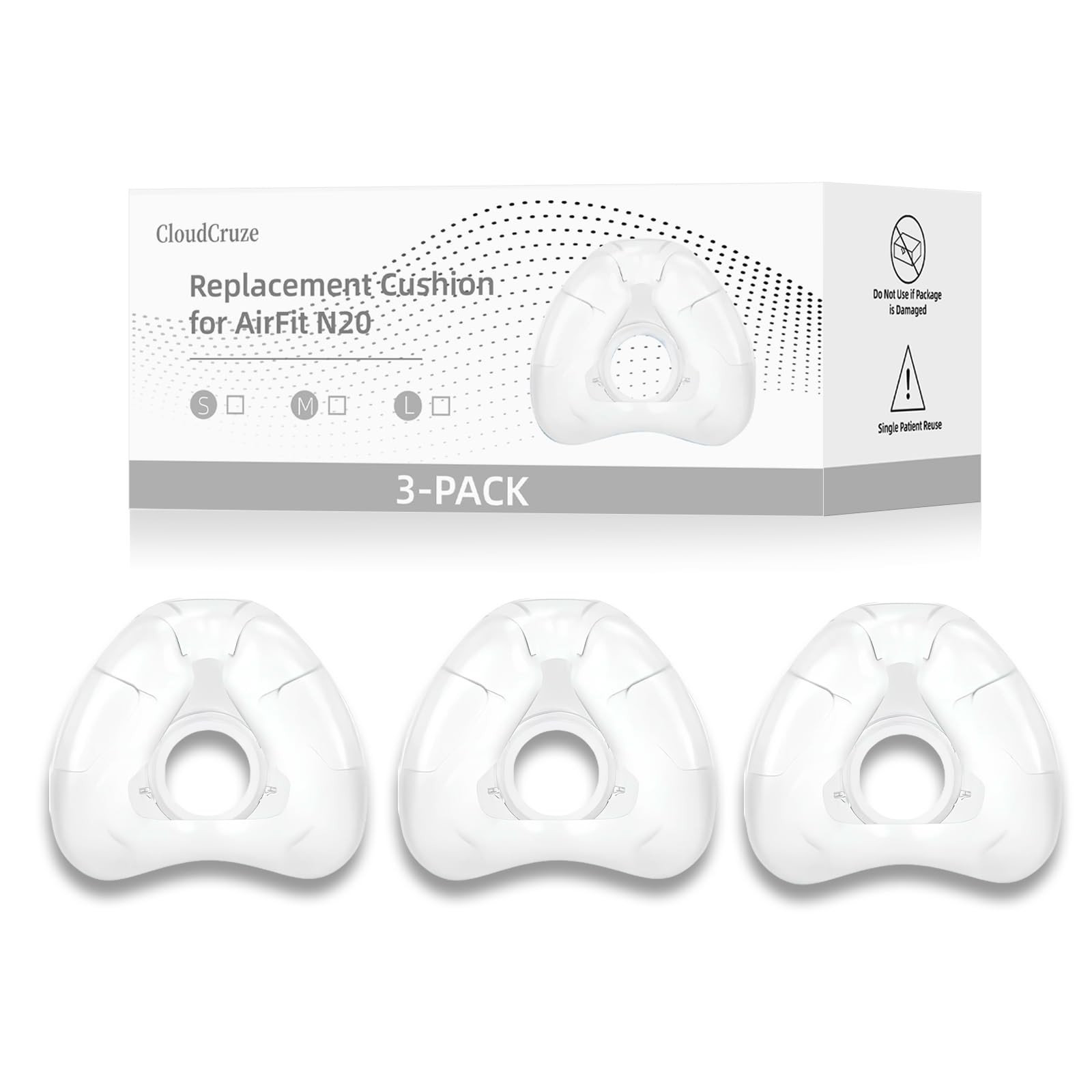 Replacement Cushion Seal N20 Medium Soft Silicone 3 Pack