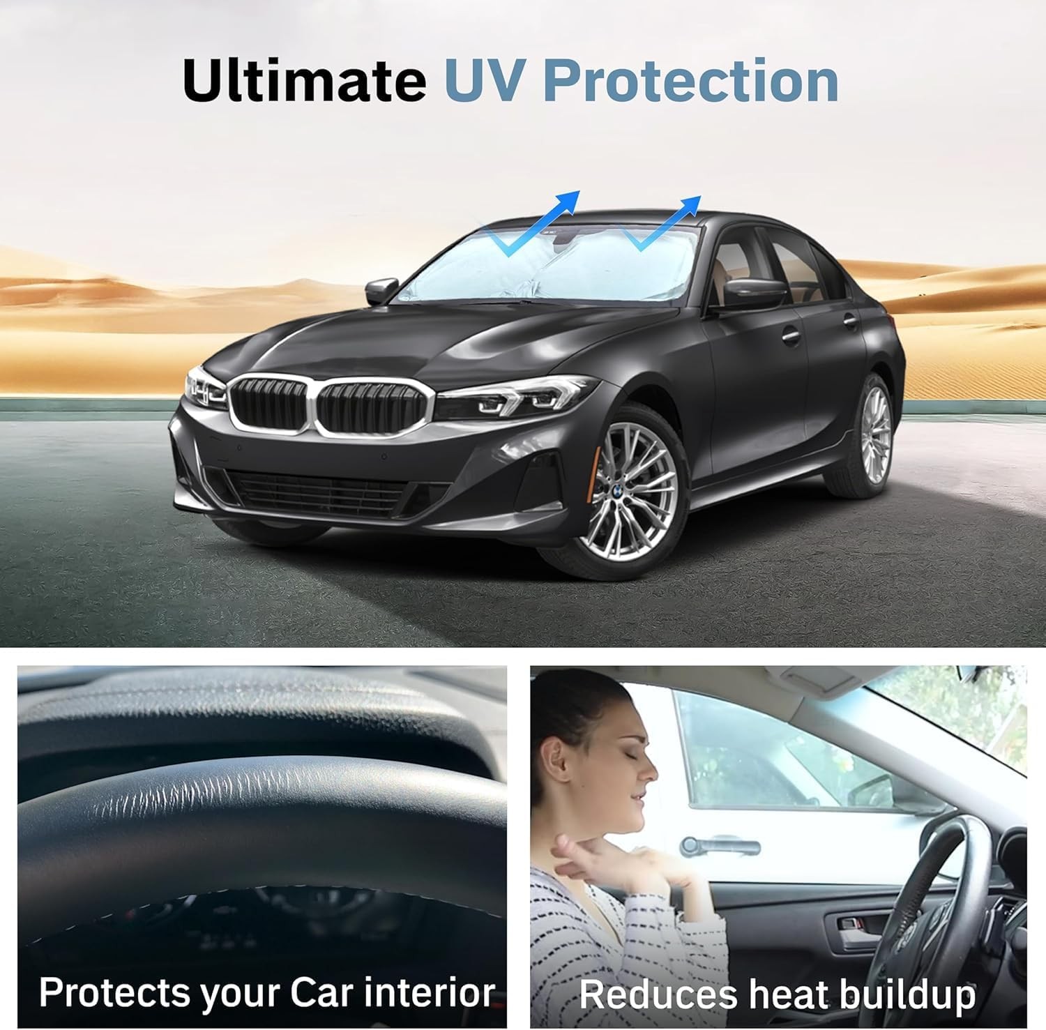 For Ford Front Windshield Sun Shade Automotive Sun Screen Blocks UV Rays & Heat