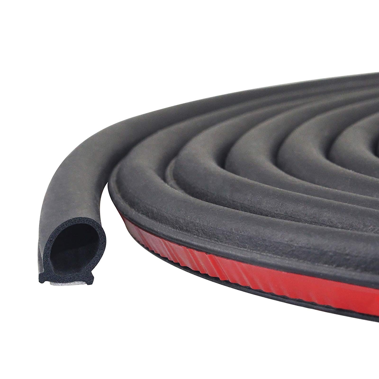 D-Shape Car Door Seal Strip, -Adhesive 11/20" W x 19.7'L