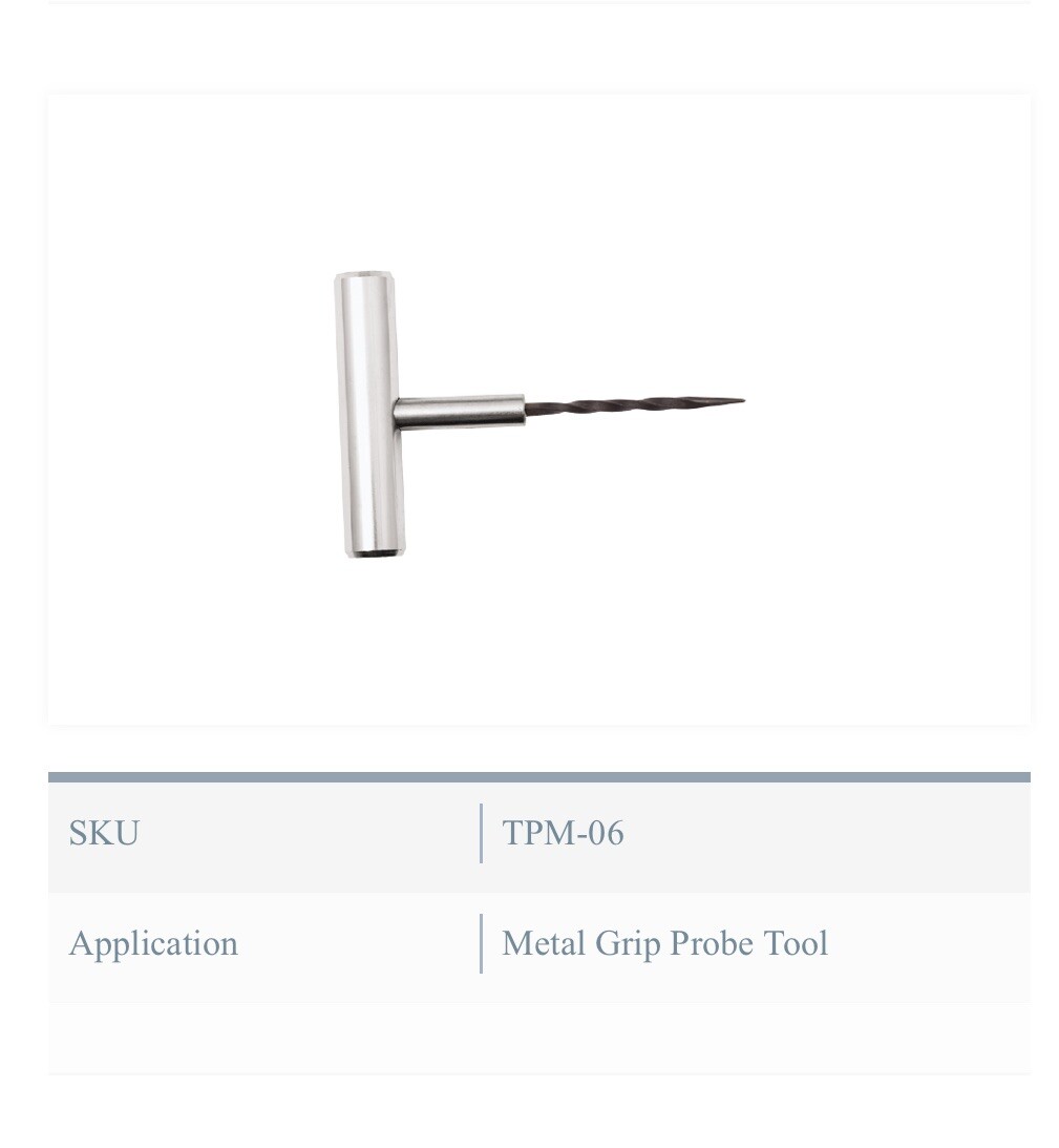 Solid T-Handle Tire Plug Insertion Repair Tool Set Split Eye /Probe+ Free Plugs