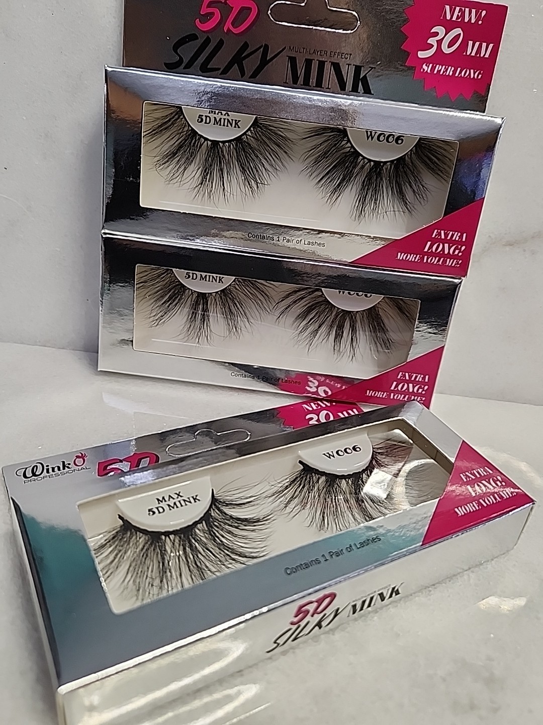 3 PACKS- 5D Silky Mink Multi-layer Effect Lashes 30MM Super Long 5dmax Mink-W001