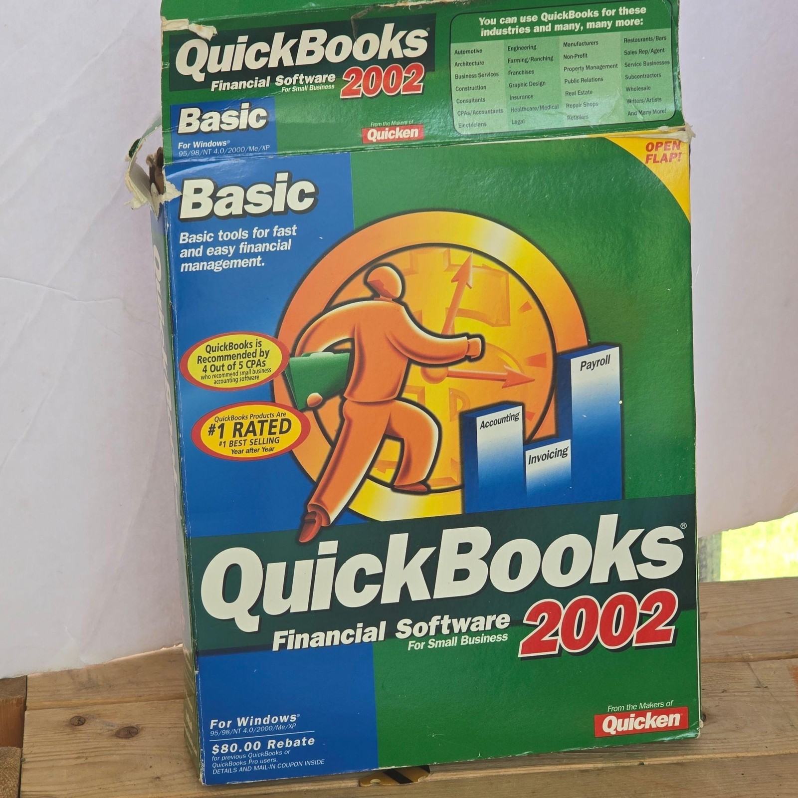 QuickBooks Basic 2002 Accounting Software Windows Box Manuals No Install CD