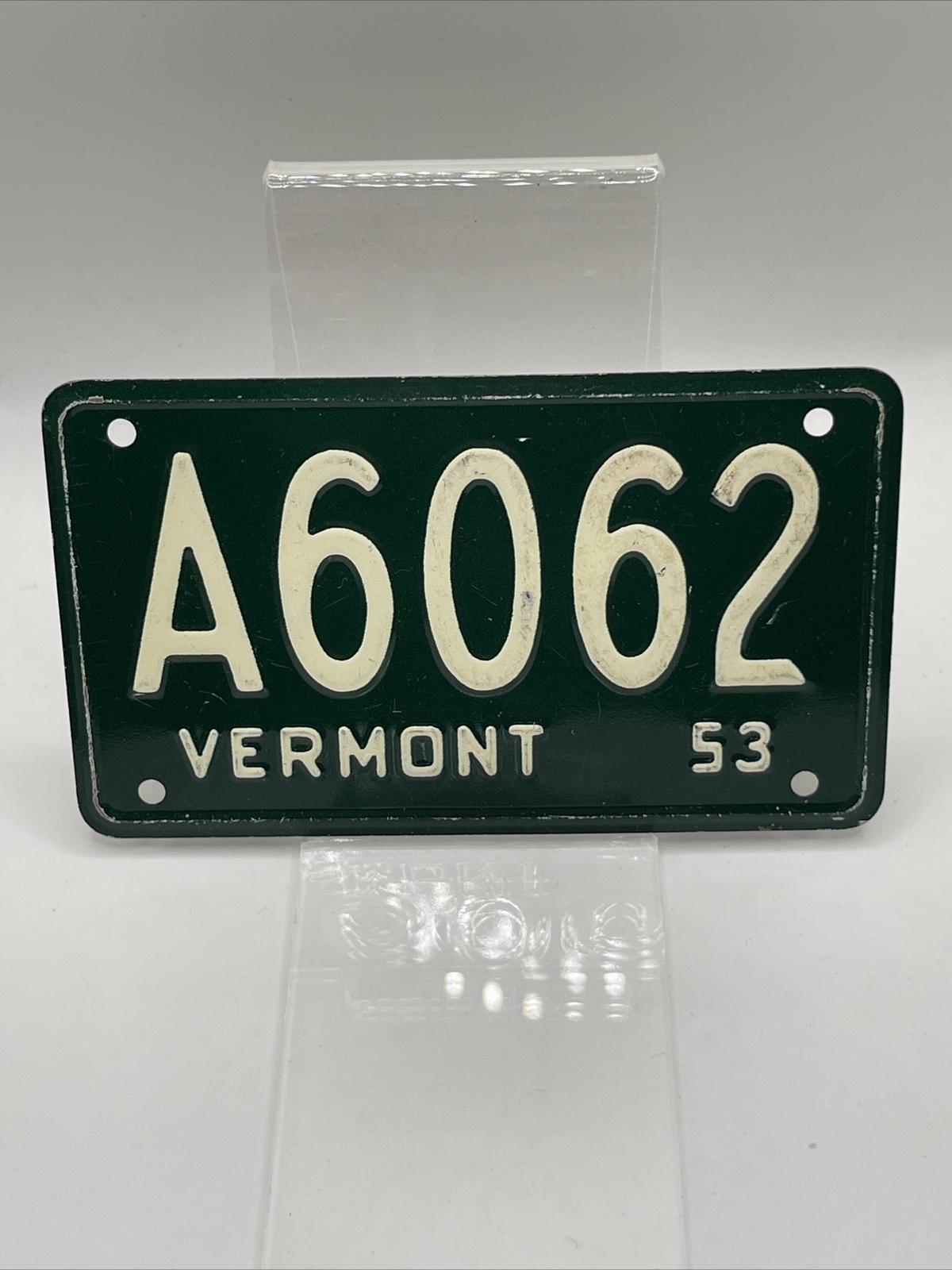 1953 Vermont Mini License Plate Wheaties, General Mills  A6062 Green White