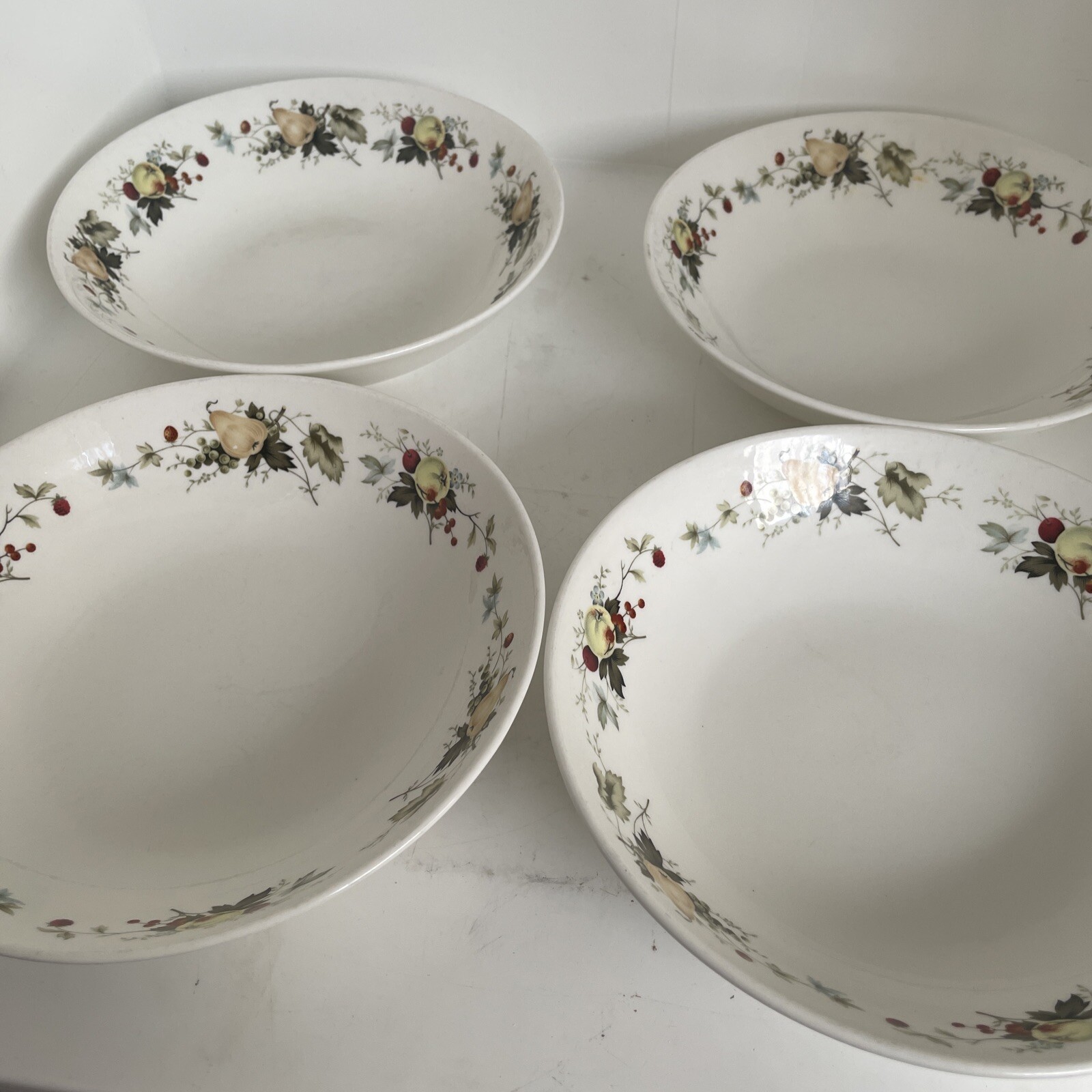 4 Royal Kent Staffordshire England 7 Inch Bowls Fruit Pattern