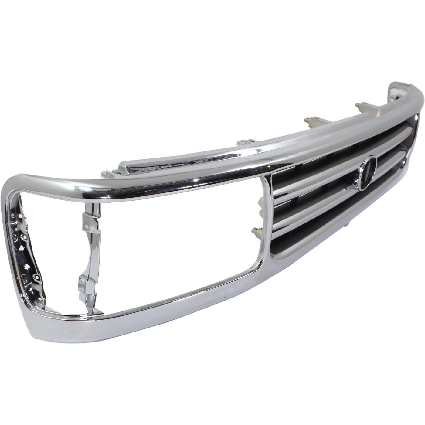 Grille For 1993-1998 Toyota T100 Chrome Shell with Black Insert Plastic