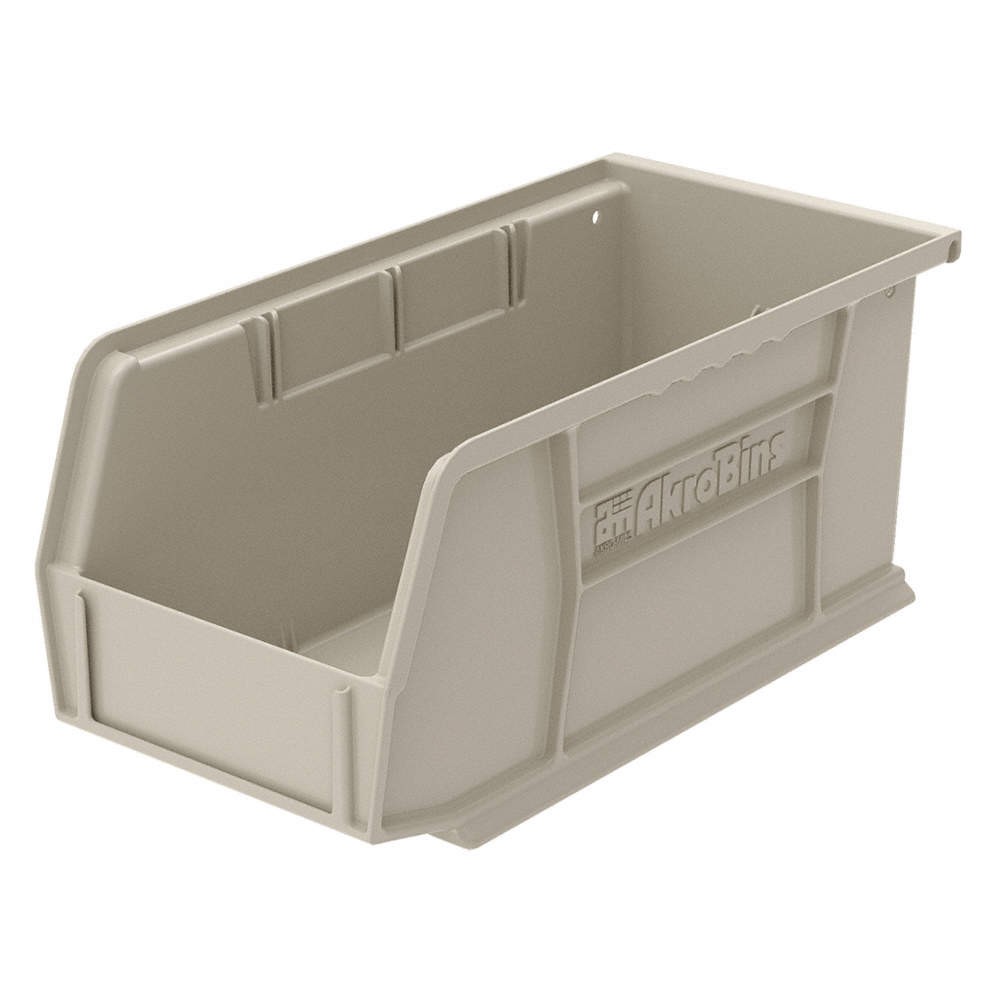 AKRO-MILS 30230STONE Hang and Stack Bin,Stone,Plastic,5 in PK 7