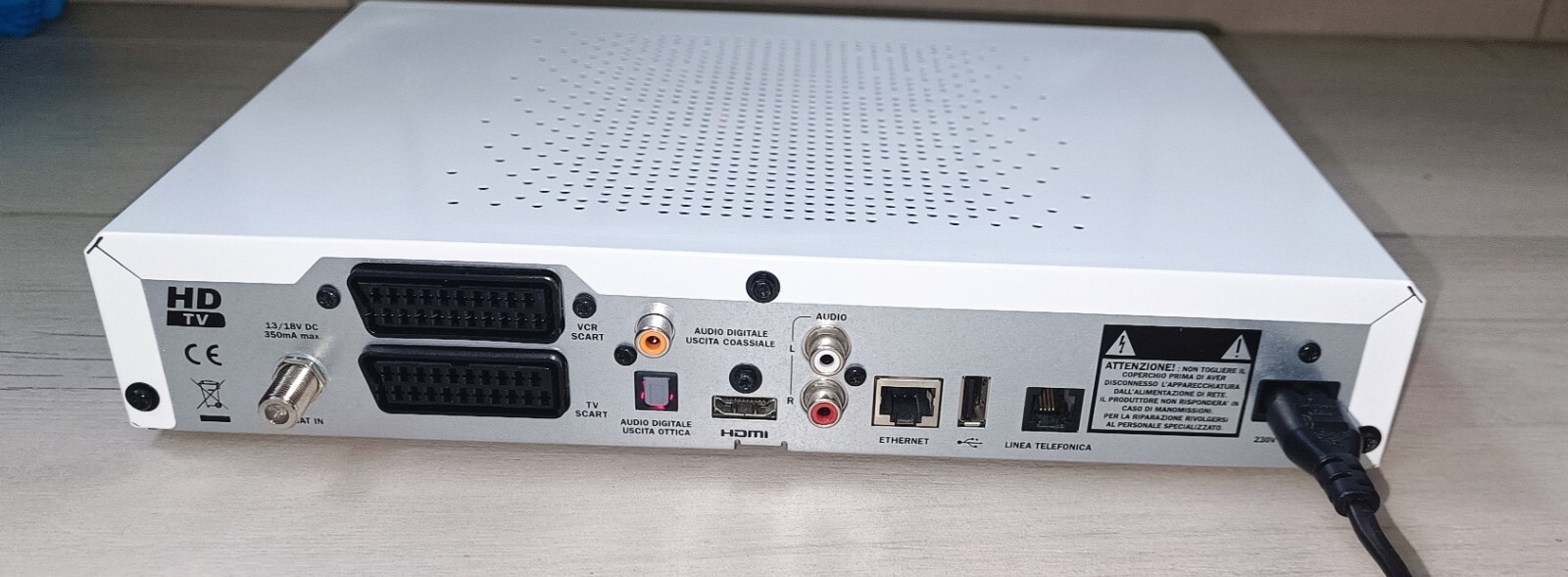SKY HD DECODER PEACE DS 820 NS + POWER CABLE + WORKING SCART CABLE
