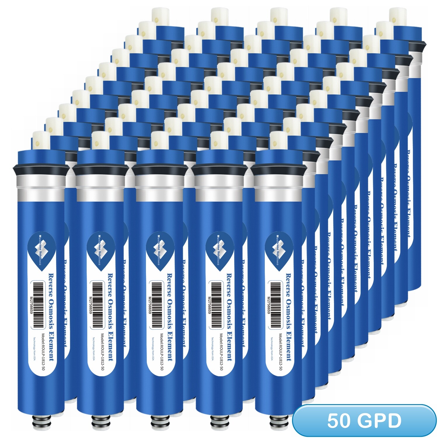50 GPD Reverse Osmosis RO Membrane Under Sink Water Filter Replacement 1-50 Pack