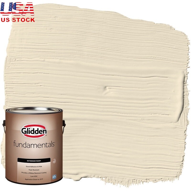 1 Gallon Paint Fundamentals Exterior Flat Heavy Cream / Beige Fade Resistant NEW