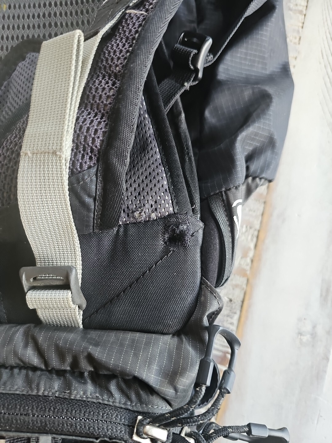 The North Face Backpack ALTEO 35 Black, Charcoal Gray***flawed, see pics***