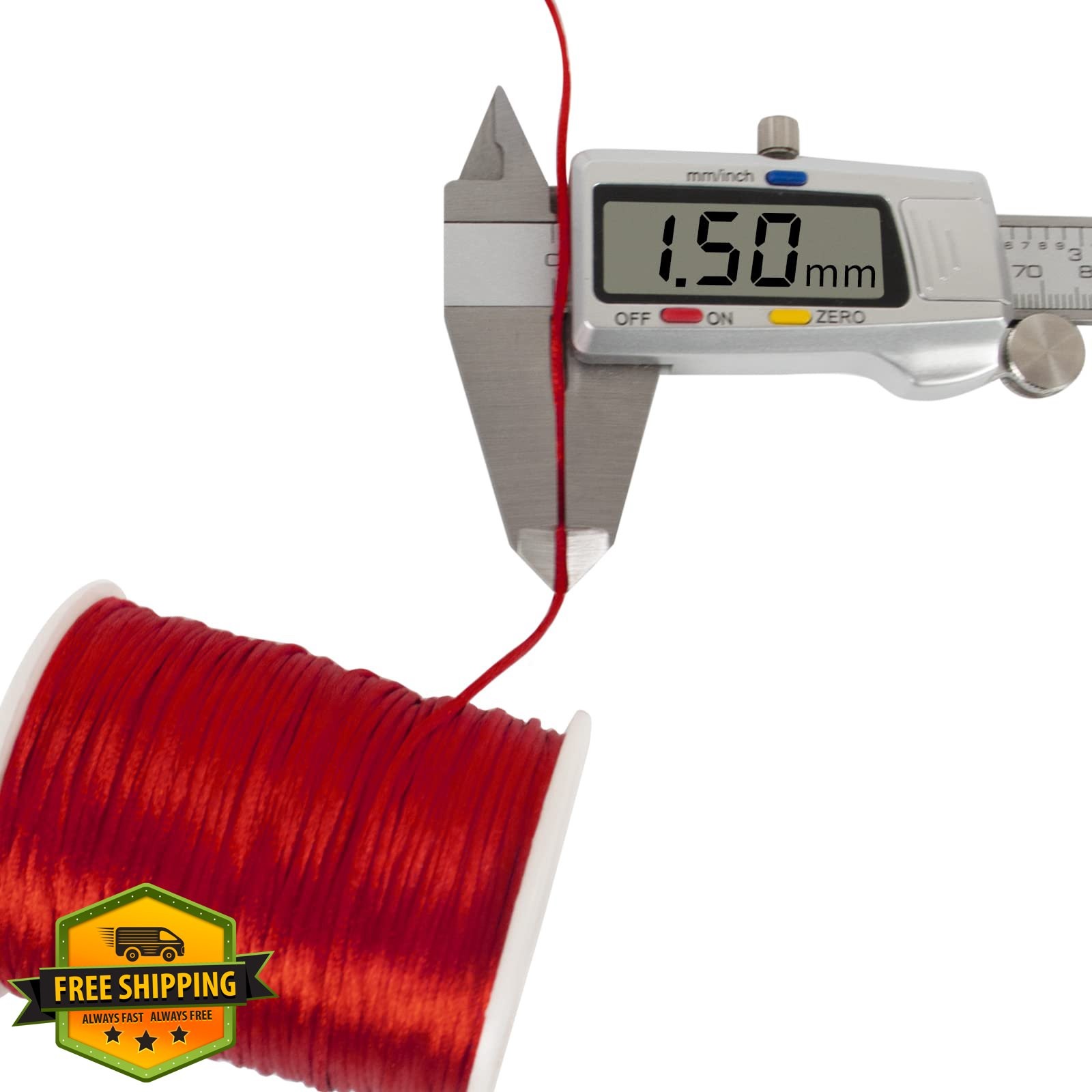 LEREATI 1.5mm Grey Nylon Cord 328ft for Jewelry Making