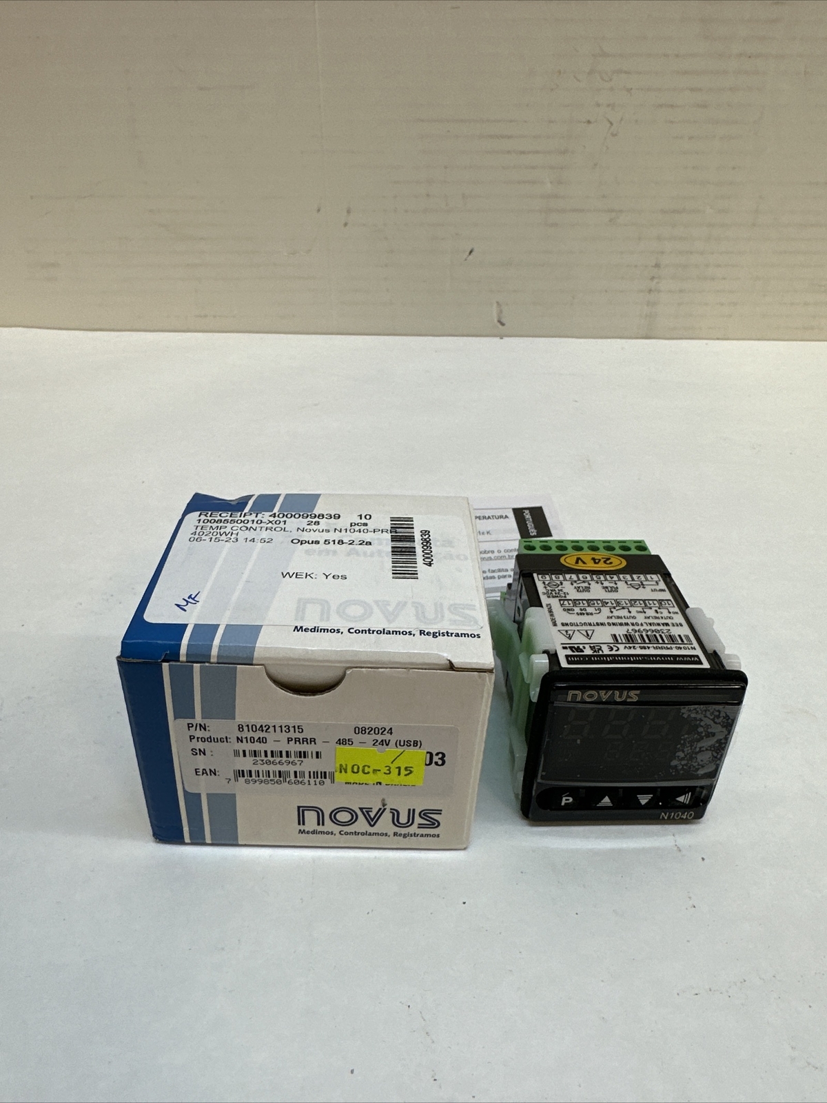8104211315.Novus N1040-PRRR-485-24V USB Temperature Controller, 3Relay