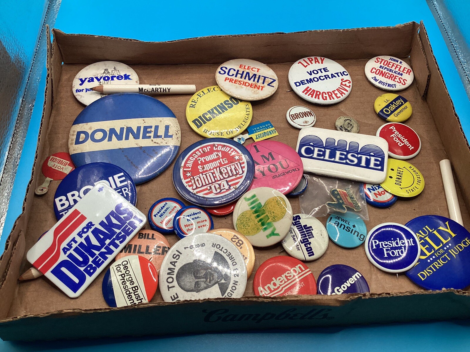 Political Pinback Campaign Buttons Carter Humphrey Bush