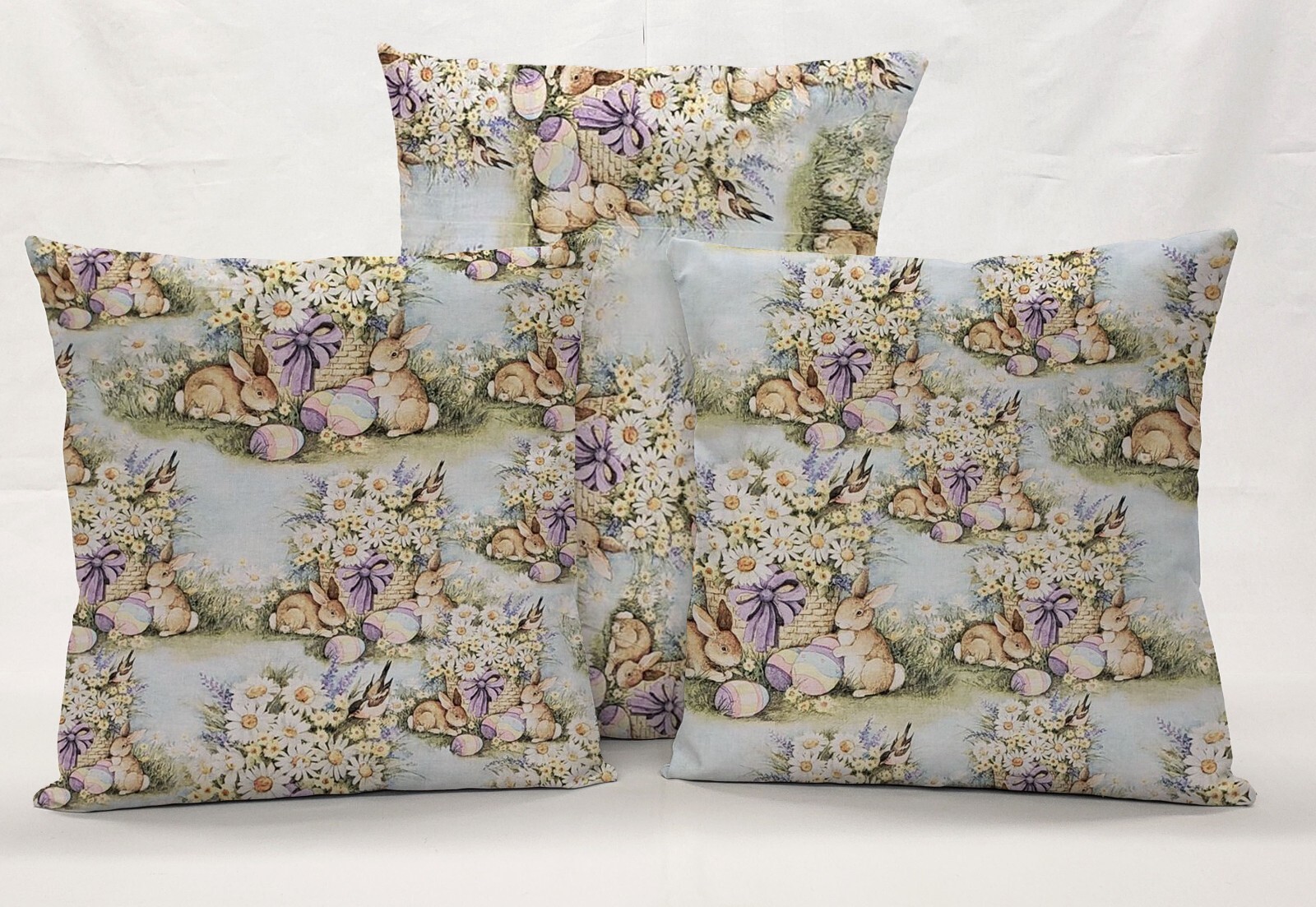 Easter Bunnies & Eggs Pillowcase / Pillow Cover (Many Sizes)