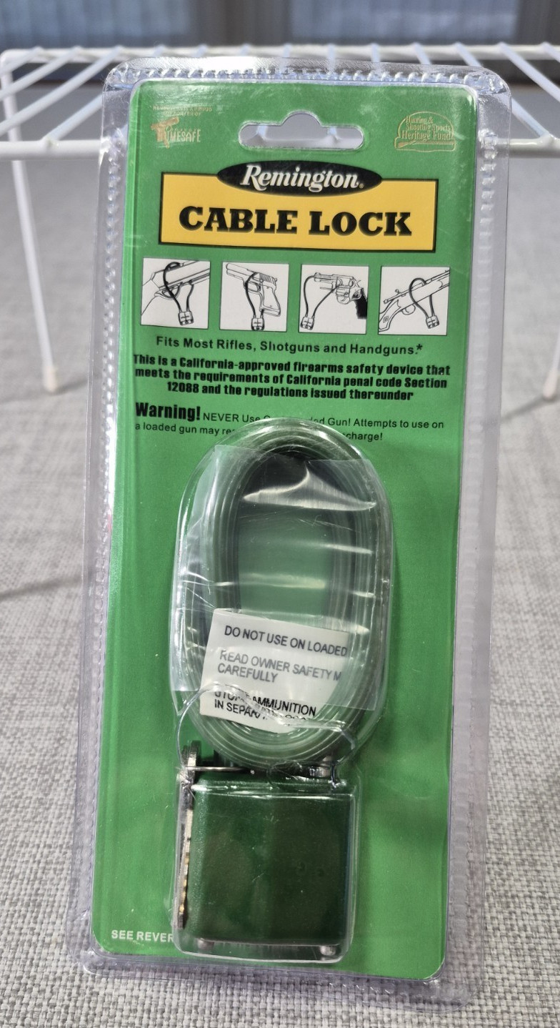 Remington Firearm Cable Lock, Riffle, Shotguns, Handguns Safety Lock  Sealed