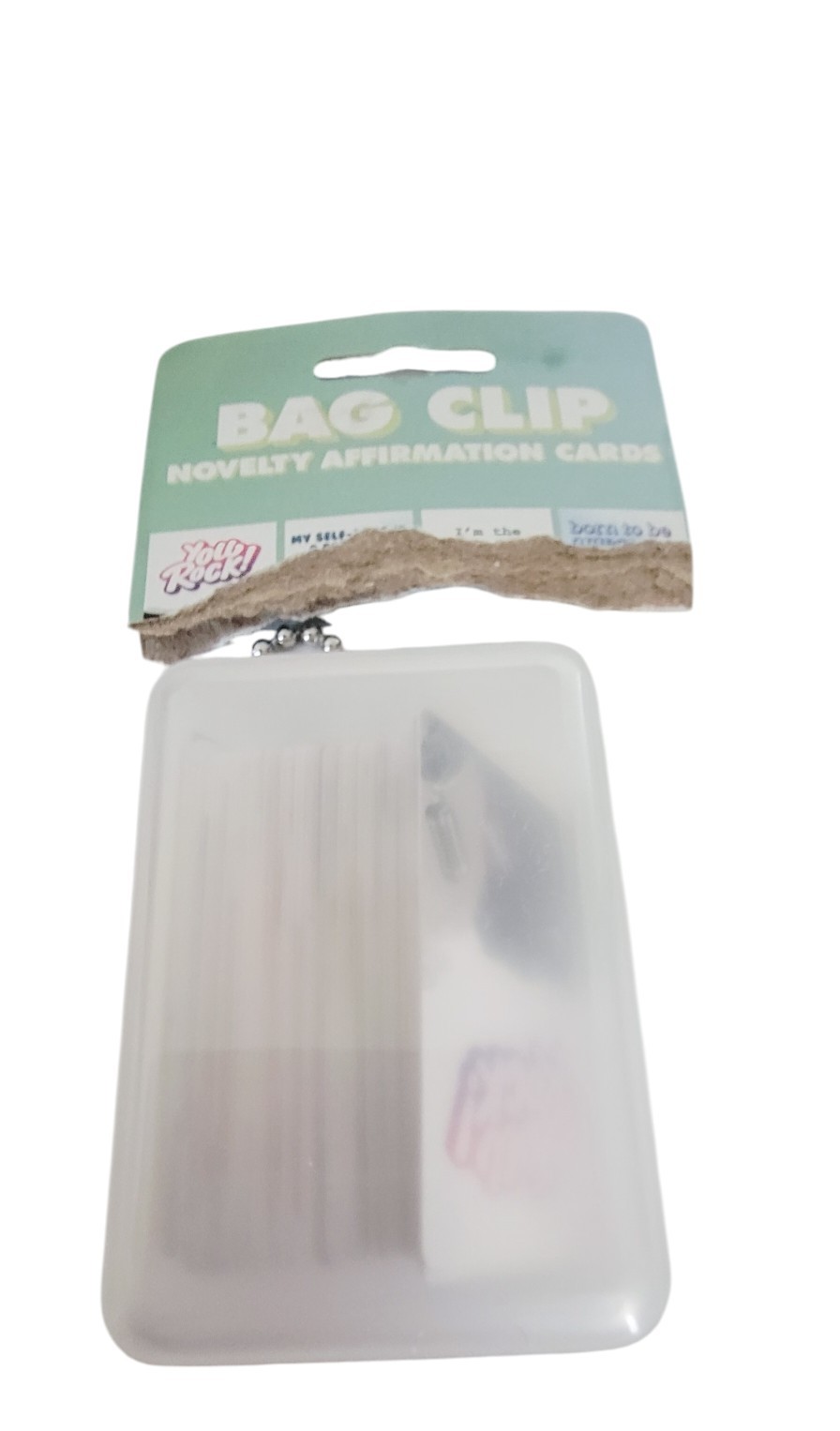 Cat Affirmation Cards Kit Keychain 54 Kittycat Kitten Card & Plastic Case New
