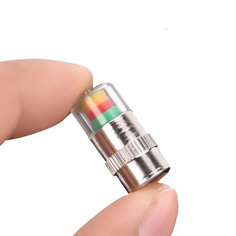 4Pcs Auto Tire Monitor Valve Stems Dust Cap Pressure Indicator Sensor Eye Alert