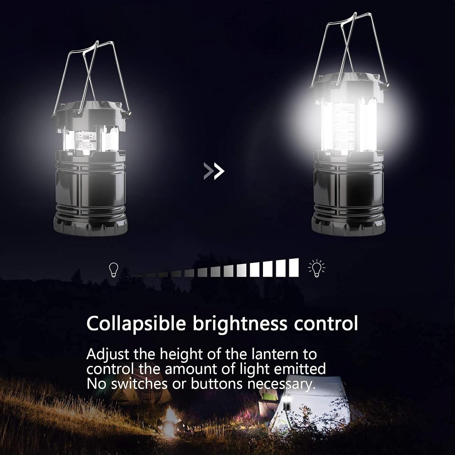 Adjustable Brightness LED Camping Lanterns 4 Pack Waterproof
