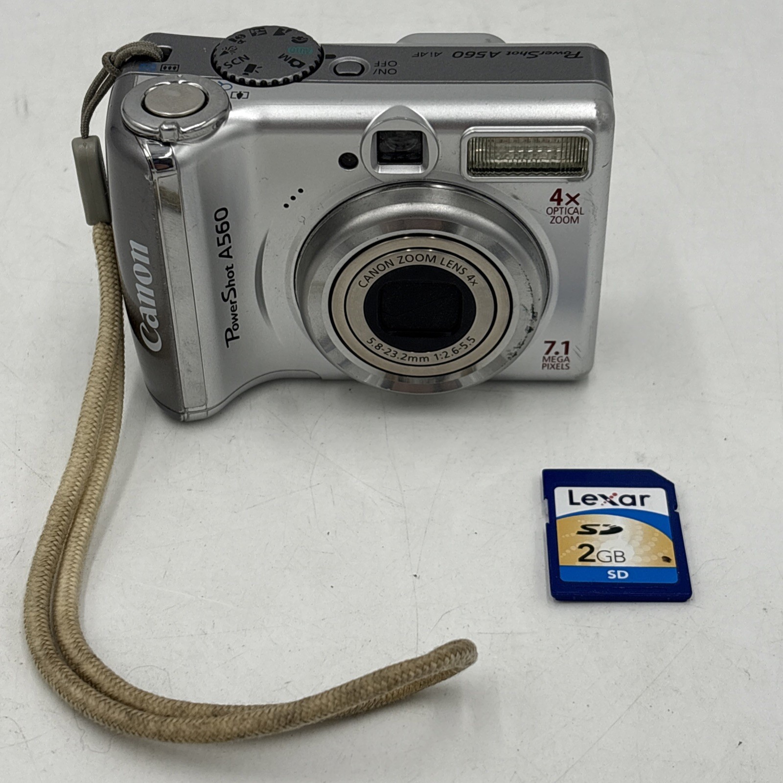 Canon Digital Camera PowerShot A560 7.1MP 2gb SD Card Strap Clean Tested Working