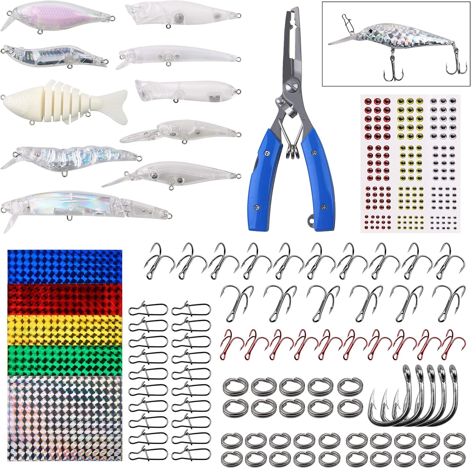 Blank Fishing Lure Making Kit 280PCS DIY Medium, 280pcs Full Lures