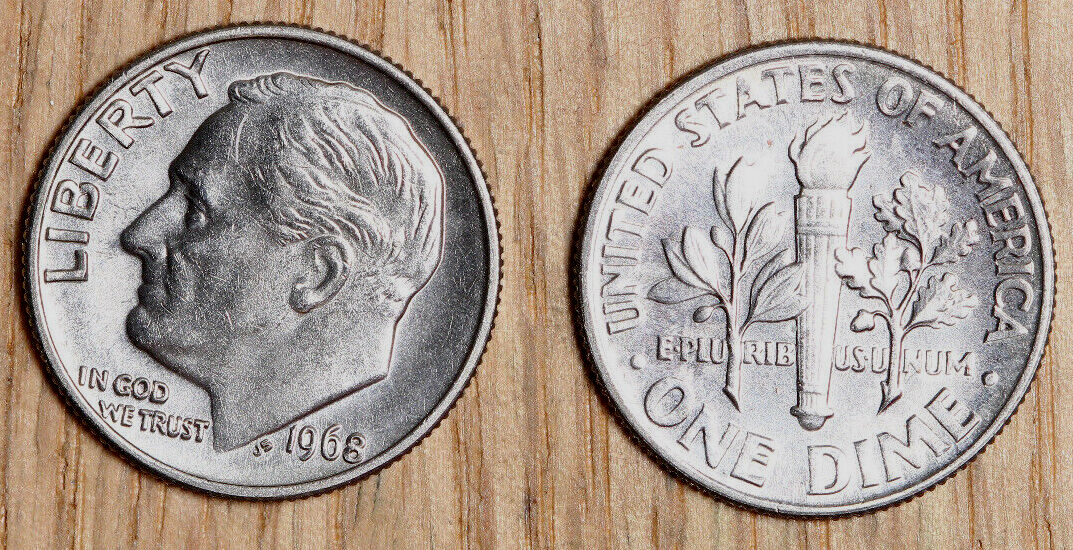 1968 (P) Roosevelt Dime 10¢ - BU - Brilliant Uncirculated