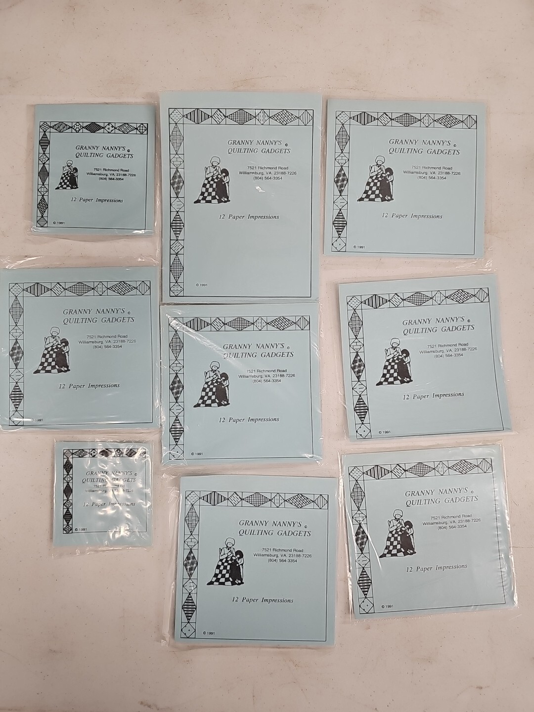 Granny Nanny's Quilting Gadgets Lot 9 Paper Impressions 1990s (M4)