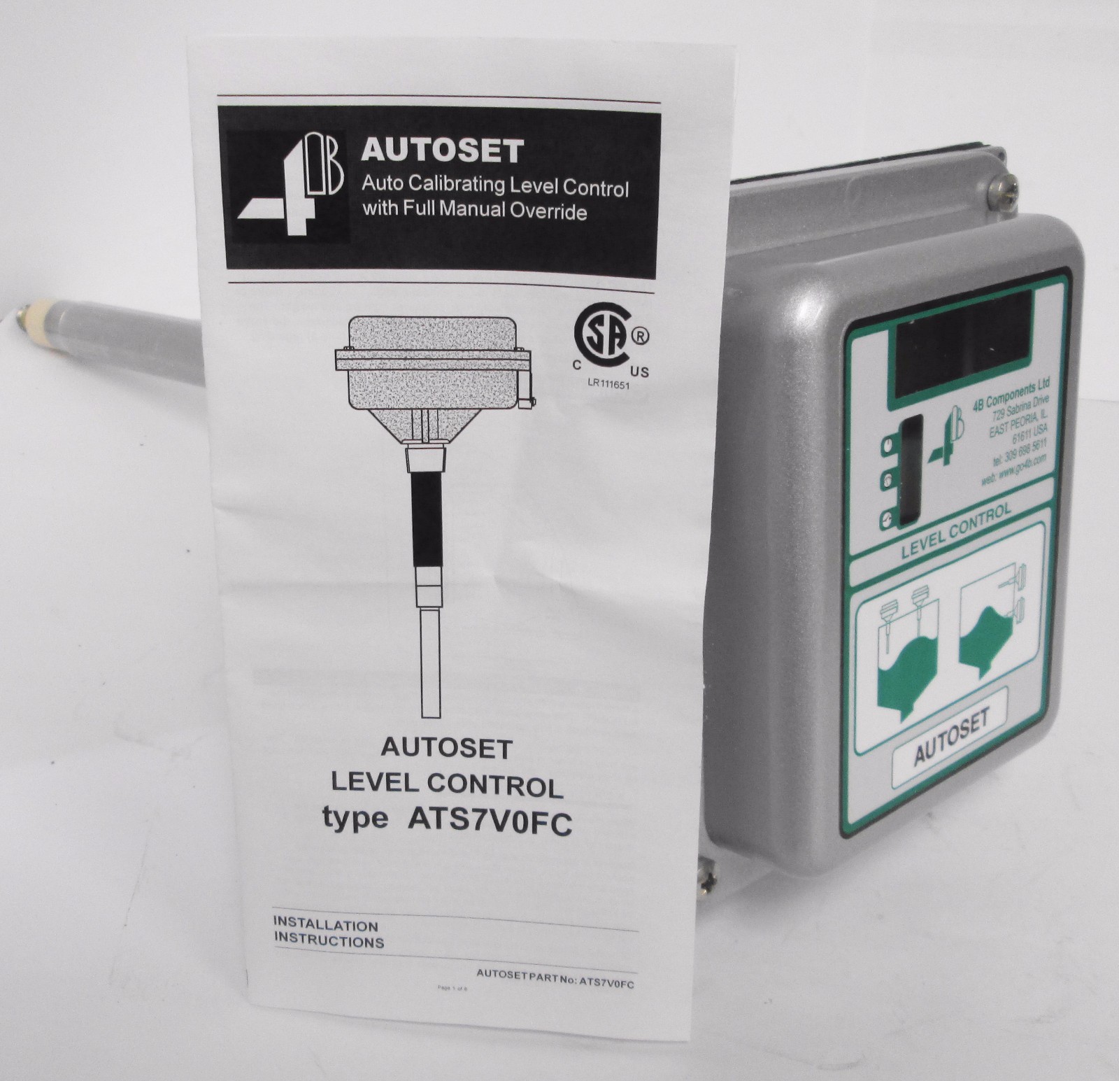 4B Components ATS7V0FC-300 Radio Frequency Capacitance Point Level Indicator