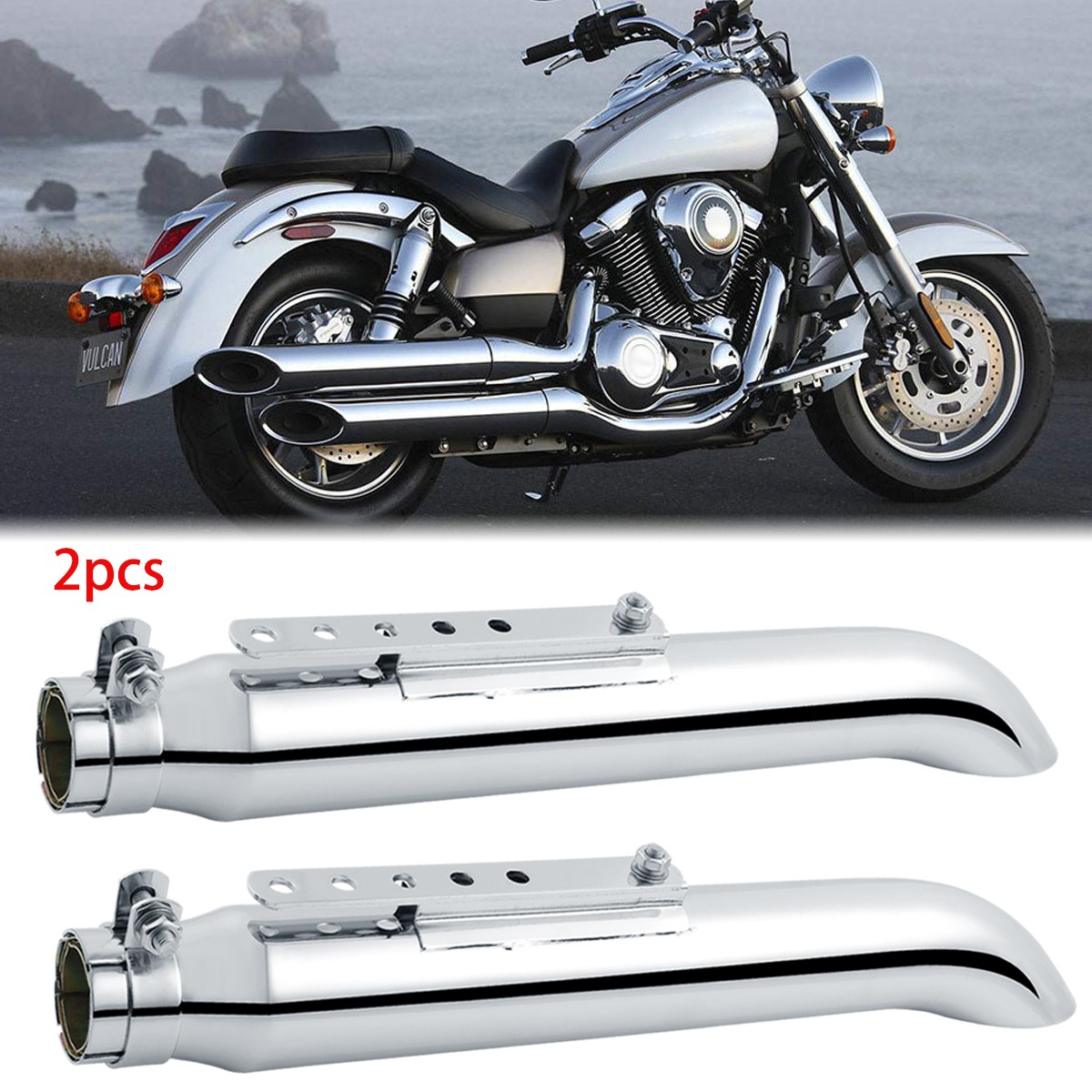 20" Motorcycle Exhaust Muffler Pipe For Kawasaki Vulcan VN 1500 1600 1700 2000