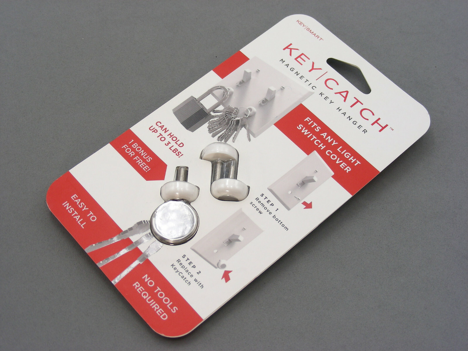 Brand New KEYSMART KEY CATCH Magnetic Key Hanger for Any Light Switch Cover 3lbs