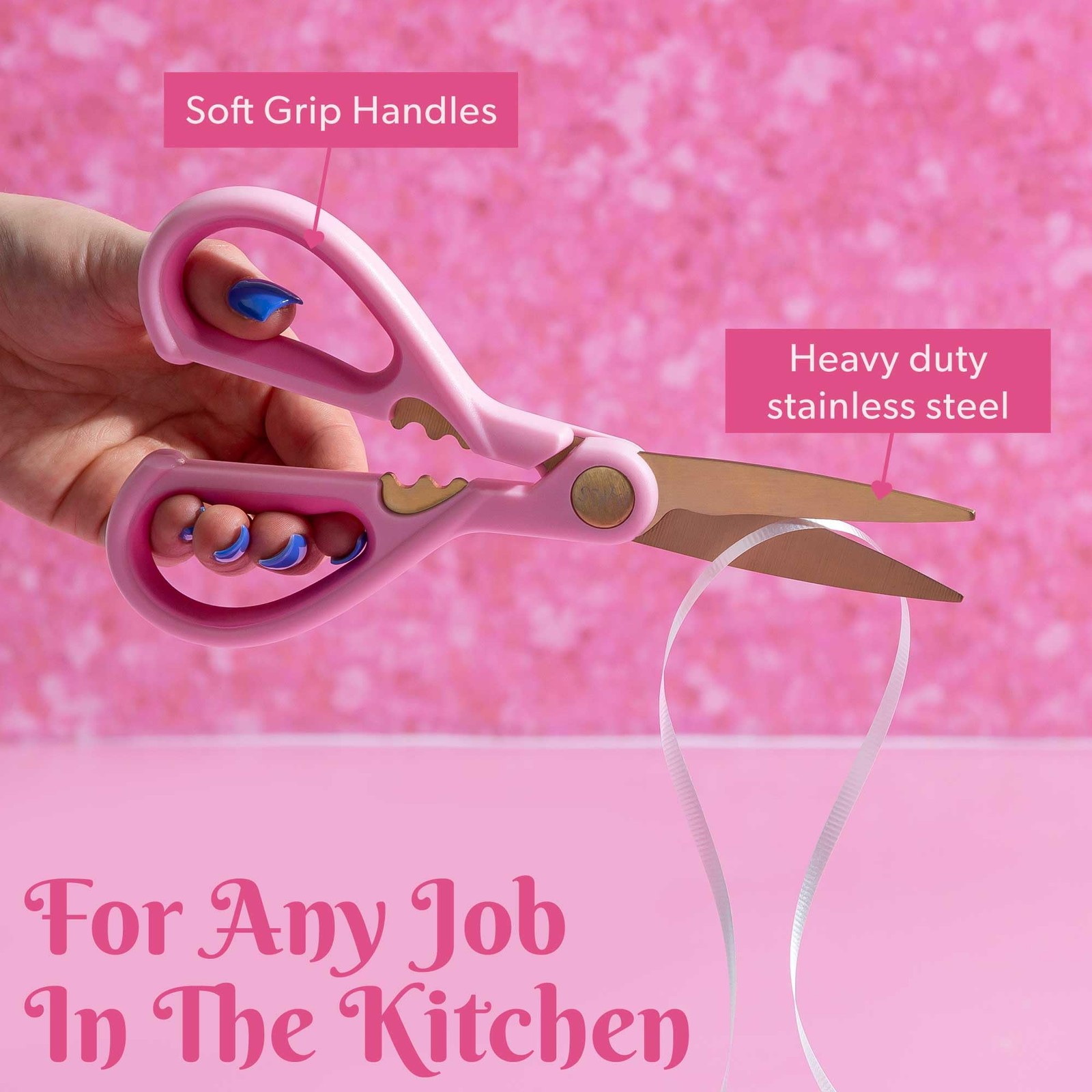 All Purpose Kitchen Shears, Premium Stainless Steel Blades with Ergonomic Sof...
