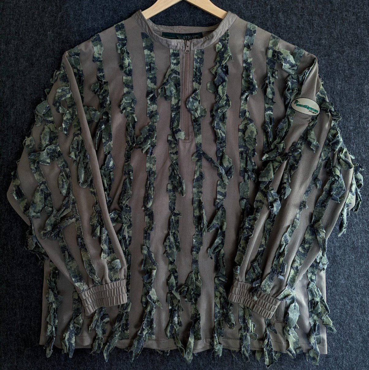 Eclipse Leafy Wear 3D Ghillie Suit Pullover Mens Size XL L/S Quarter Zip Hunting