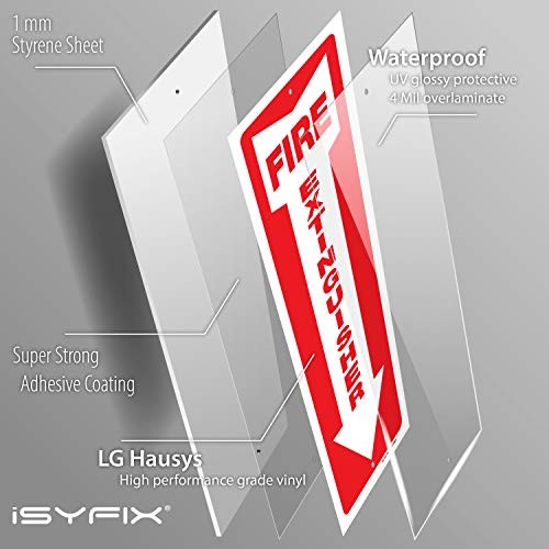 Fire Extinguisher Signs – Pack 4x12 Inch – 40 mil Thick Polystyrene 3 PLASTIC