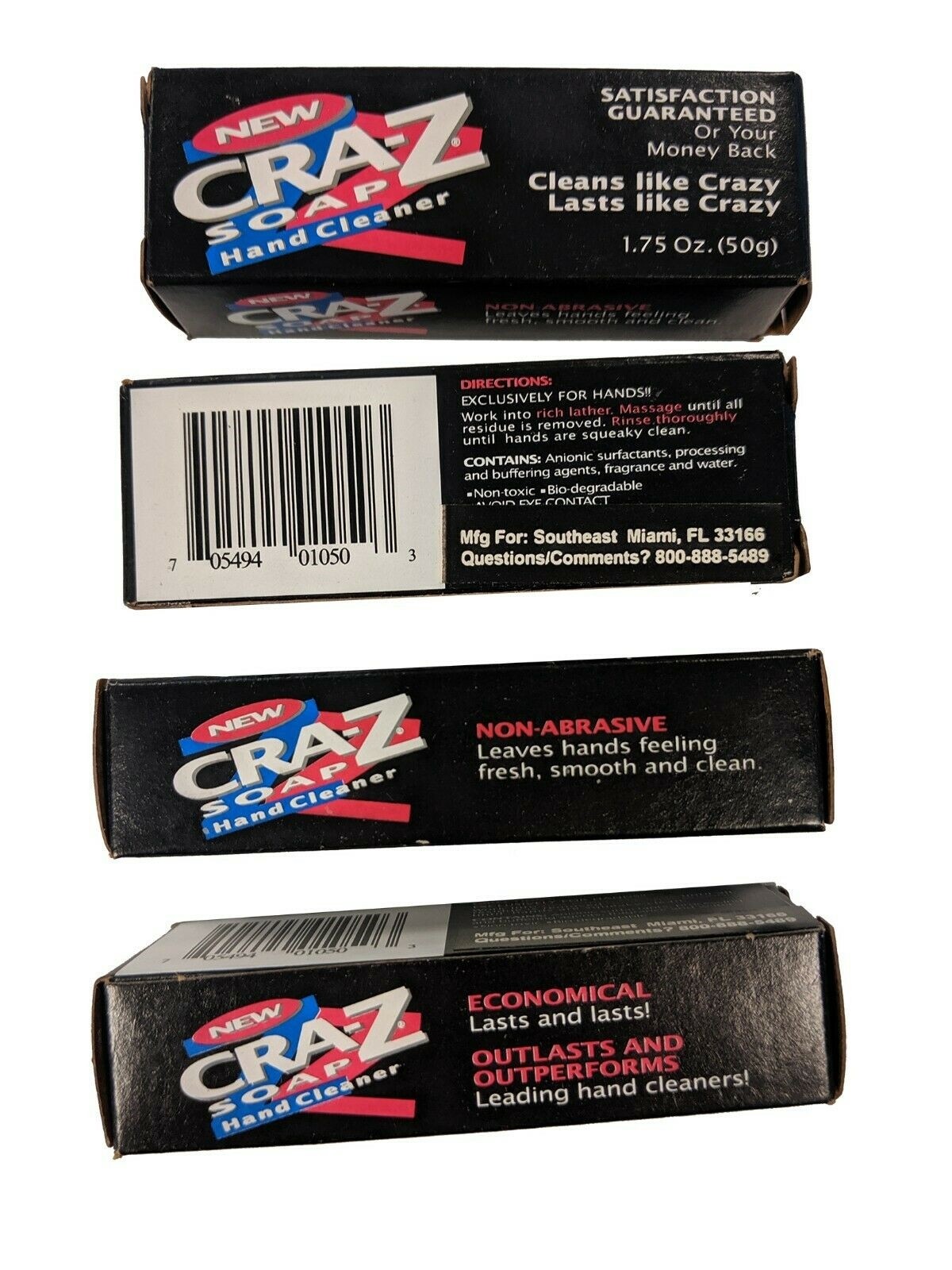 4 BARS CRA-Z NON-ABRASIVE SOAP HEAVY DUTY HAND CLEANER / MECHANIC / AUTOMOTIVE