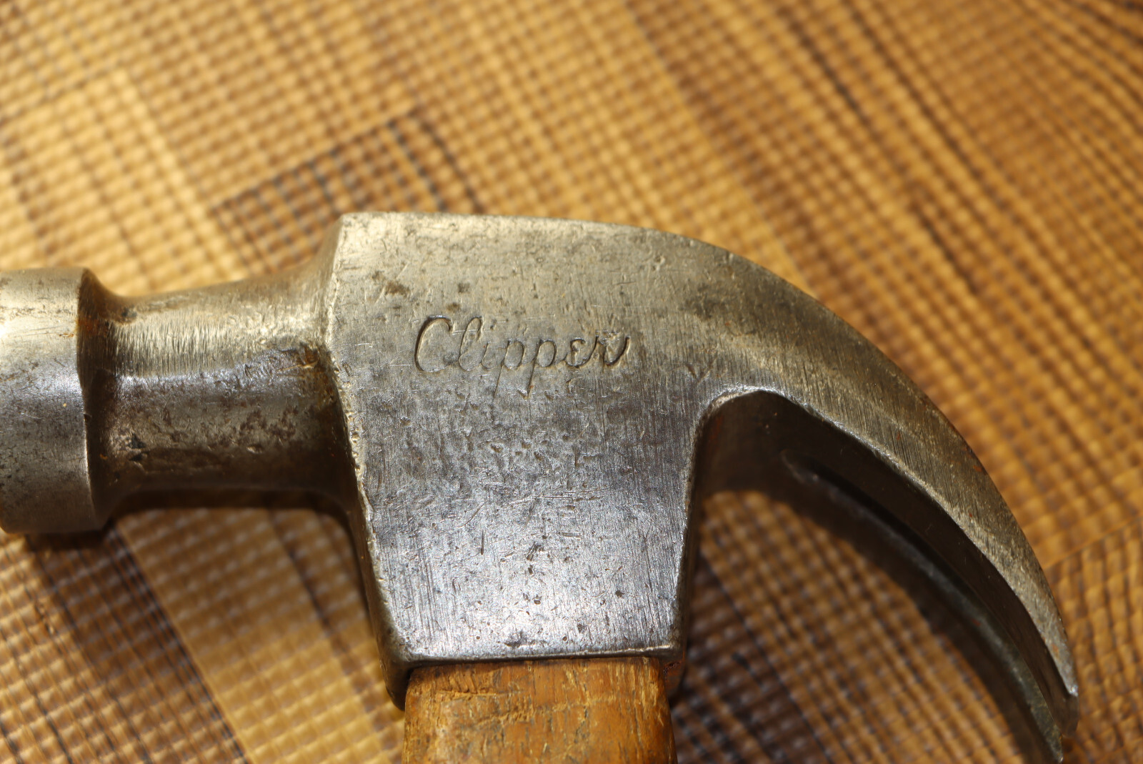 Vintage CLIPPER Claw Bell Hammer Wood Handle
