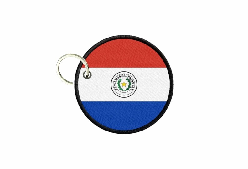 Holder Keys Flag Paraguay Paraguayan Printed Round Roundel